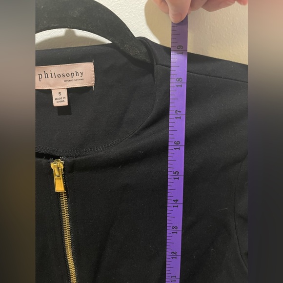 Philosophy Black Top Zipper Closure Jacket - Picture 6 of 7